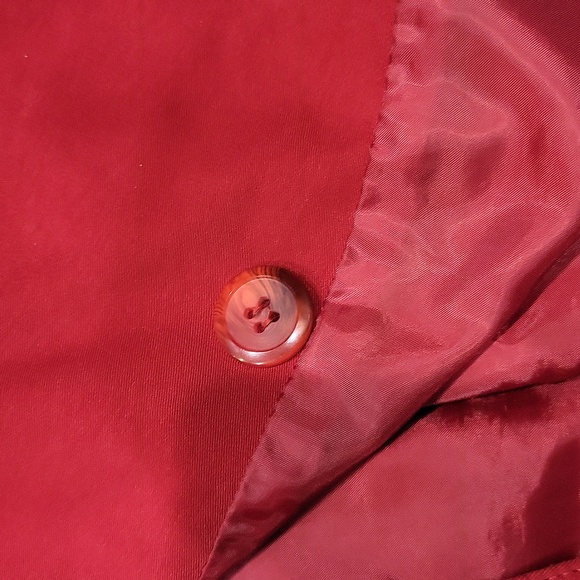 Gallery women's red long maxi full length double breast trenchcoat 10P - Picture 8 of 10